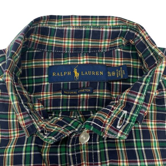Ralph Lauren Boys Small 8 Long Sleeve Button Up Plaid Shirt - Picture 5 of 5
